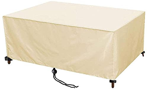 Housse de protection rectangulaire en tissu Oxford 420D résistant aux déchirures et aux UV pour table de terrasse en rotin 320 x 180 x 100 cm