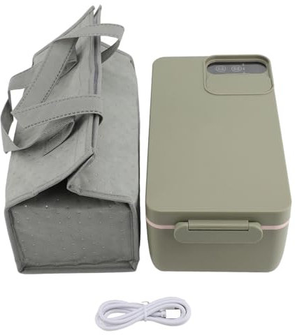 Fabater Portapranzo Elettrico, Scaldavivande Portatile da 1 Litro, Portapranzo Riscaldato in Acciaio Inossidabile, Portapranzo Scaldavivande, Contenitore Scaldavivande per Ufficio, Auto