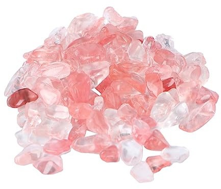 EXAOMBLE Galets Décoratifs En Cristal Naturel Démagnétisants Pour Aquarium Et Pots De Fleurs, 100 g 5-7 Mm, Pierre D’aquarium Couleur Rose, Pierre De Concassée Pour Décoration Paysagère Et Aquatique