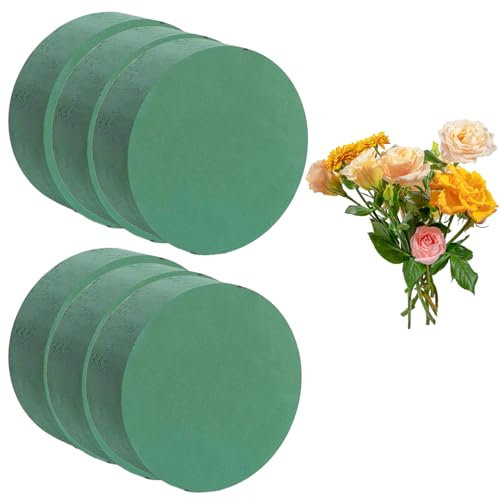 Jatipy Round Floral Foam for Fresh Flower Arrangements – 6-Pack Floral Craft Foam for Arranging Fresh Flowers, Bouquets, and Floral Centerpieces