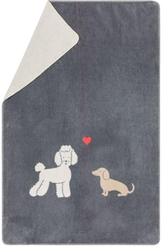 David Fussenegger Kinderdecke Mila 'Dackel & Pudel' 100 x 150 cm Grau