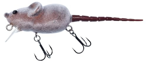 Illex Momouse Maus Wobbler 9,2cm 7g - Schwimmender Wakebait Oberflächenköder für Hecht, Barsch, Forelle & Döbel - Realistische Maus Imitation Kunstköder mit starken Vibrationen - Raubfischköder