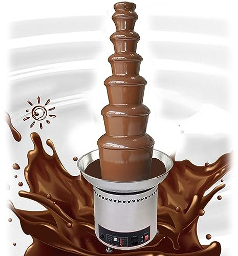 Commercial Chocolate Fountain, Electric Home Chocolate Fondue Fountain with Heated Stainless Steel Basin, Fondue Chocolate Fountain Machine for Party Restaurant Wedding Buffet Equipment,6Tier，7Tier