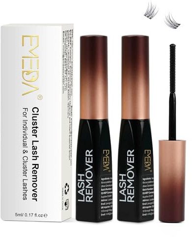 EMEDA 10ml borttagning av franskluster, Ögonfranslim borttagare,0.35oz(2 st) Låg irritation, DIY borttagning av fransförlängning Borttagare av franslim oljebaserad formel (5ml*2)
