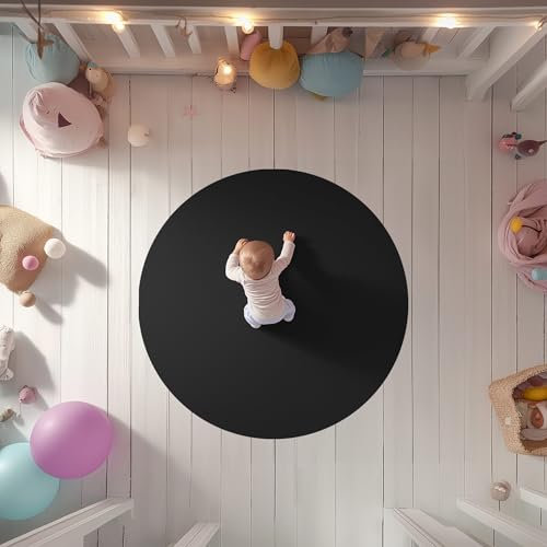 ECO runde Krabbelmatte Zauberkugel 160cm Schwarz - OEKO-TEX zertifizierte Spiel - & Krabbelunterlage aus Deutschland. Für kleine Füße, die Großes vorhaben!