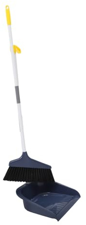 ELAYARD Broom and Dustpan Set Soft Bristle Non-Stick Hair Cleaning Sweep Kit Blue Household Floor Cleaning Tool for Indoor Use