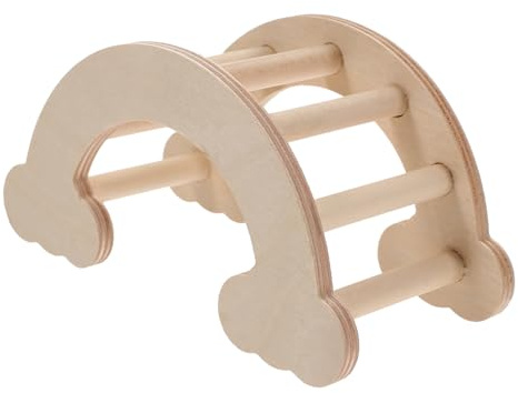 BAZEITFLOW Hamster Kletterleiter Holz Natürliche Mehrzweck Spielbrücke für Meerschweinchen und Kleintiere Platzsparend Glatt Widerstandsfähig Käfigdekor Haustierzubehör