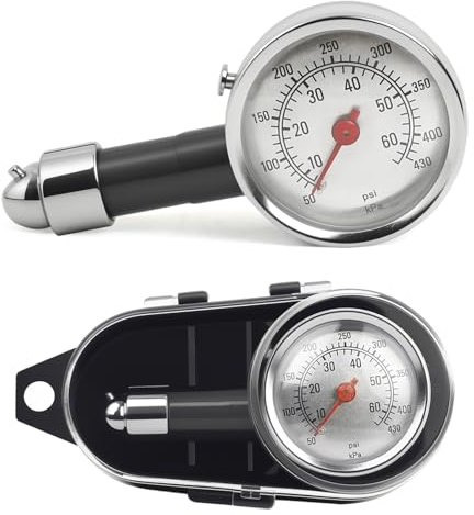 Manometre Pression Pneus, 0-100 psi Manomètre de Pression de Pneus de Voiture, Manometre de Pressions d'air pour Voitures et Motos