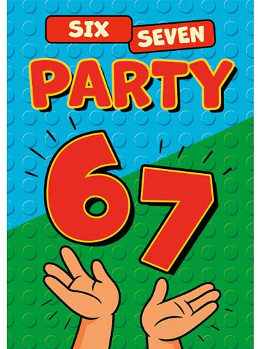 Moosthaler 67 - Six Seven Einladungskarten Kindergeburtstag Junge | 12 Karten zum Ausfüllen, Six Seven, Geburtstagseinladungen