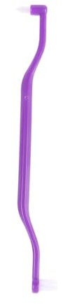 Cepillo Interdental de doble haz for limpieza de dientes, cepillo dental suave, utensilio for cuidado bucal, implante capilar de cabeza pequeña for adultos(Purple)