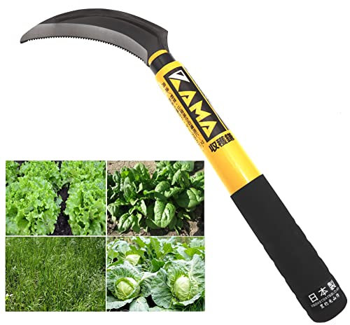 Falcetto Manuale Dentato Falce in Acciaio Giapponese SK-5 Raccogli Verdure Tenere Spinaci Insalata Erba Diserbo Falci Strumento di Giardinaggio Falcetti Fabbricato in Giappone