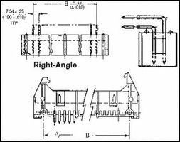 TE Connectivity AMP-LATCH Leiterplatten-Stiftleiste 90°, 14-polig / 2-reihig, Raster 2.54mm, Lötanschluss, 1A x 1 Stück