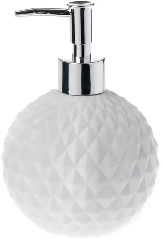 Spirella Seifenspender Alison | mit Pumpe | Flüssigseifen-Spender | Porzellan | 300ml | Langliebig und Robust | Weiß