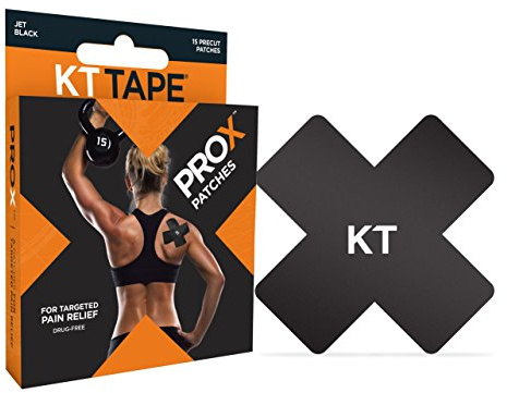 KT Tape Prox 15 Patch vorgeschnittenen Synthetik Kinesiologie Tape, Jet Schwarz