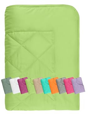 npluseins Unbekannt Couette – Couverture de pique-nique – leichtbettd Coin – en 2 tailles et 7 couleurs modernes, vert pomme, ca. 155 x 220 cm
