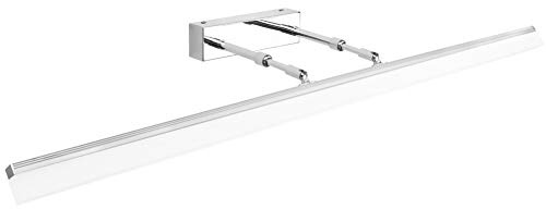 Klighten 24W LED Spiegelleuchte 180° drehbar Kaltweiß 5500K, Chrom | Wasserdicht IP44, Edelstahl + Acryl, 100CM LED Spiegellampe für Spiegelschrank, Badezimmer