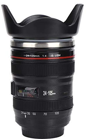 Raguso Simulation Camera Lens Cup Camera Lens Coffee Mug Camera Mug Fun Photo Coffee Mugs Stainless Steel Lens Mug Great Gifts for Photographers Home Supplies Friends School Rewards
