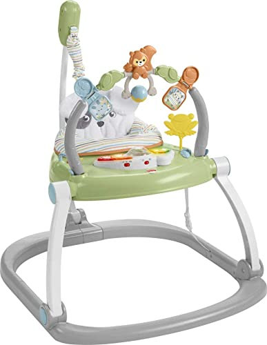 Fisher-Price Jumperoo Baby Bouncer and Activity Centre with Lights and Sounds, Sweet Snugapuppy SpaceSaver