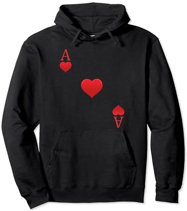 Spielkarte Herz Ass Poker Karten Fasching Karneval Kostüm Pullover Hoodie