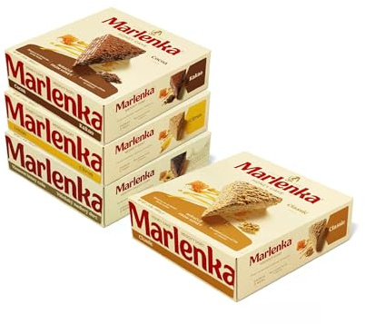 MARLENKA® 3+1 Honigkuchen - Mix 4 x 800 g | Tschechischer Kuchen für Desserts und Geschenksets | Leckere Honigkuchen Geschenkbox | Honey Cake für besondere Anlässe
