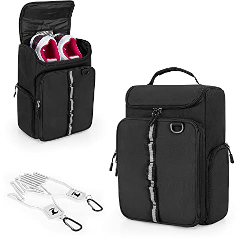 GOBUROS Golfschuhtasche für EIN Schuhe US Herren 14 mit Handschuhhaltern | Golfschuh-Tragetasche mit vorder und Seitentaschen für Tess, Handschuhe und Ball, Schwarz