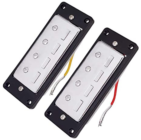 2 Stücke Humbucker Electric Guitar Pickups Bridge Hals Set Mit Schwarzem Rahmen Für 4 Saitengitarre Gitarren-Pickup-Set