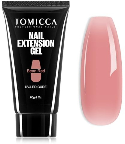 TOMICCA 60 g Polygel akrylgel för naglar Nude Quick Extender Gel Polygel Starter Set, uppbyggnadsgel för gelnaglar Långvarig och naturlig look För nybörjare och salongsproffs