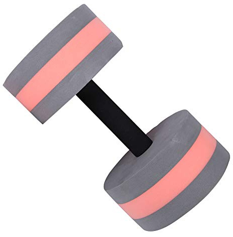 One Piece Floating Dumbbell Eco-Friendly Roundness Foam Water Floating Dumbbell Senior Fitness Equipment for Water Aerobics Rehabilitation(Gray and Red)