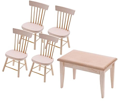 MAGICLULU 1satz Miniaturmöbel Esszimmer Tisch Und Stühle Für Puppenhaus Miniaturmöbel Für Realistische Dekoration Für Wohnzimmer Schlafzimmer Und Kinderzimmer