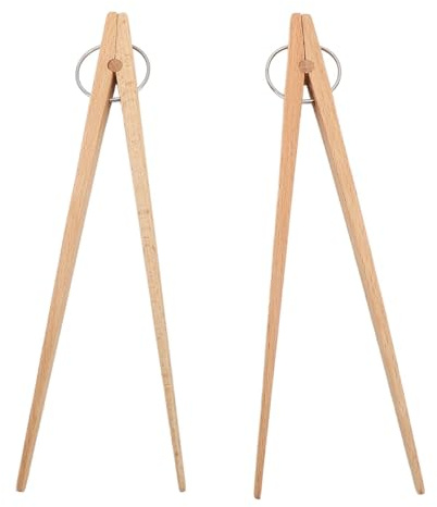 2-teilige Holzzange Toast Zangen Grillzange aus holz 25cm Küchenwerkzeug e Zange für Küche, gegrilltes Fleisch, Gebäck, Brot, Tee
