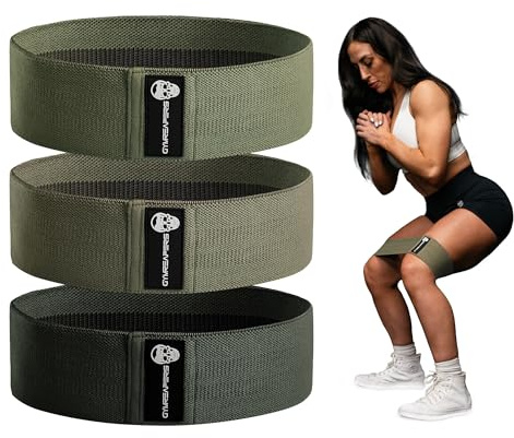Hip Bands for Booty Workouts | Non Slip Fabric Band Set with 3 Levels - Resistance Bands for Legs & Hip - for Men & Women
