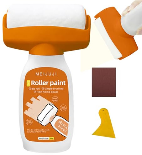 KSHSAA Roll On Spackle Wandreparatur-Set, 2-in-1 Trockenbau-Compound-Roller mit Wandfarbe, multifunktional, tragbar, Farbschaber, Werkzeug für Risse, Chips, Graffiti, Flecken, Kratzer