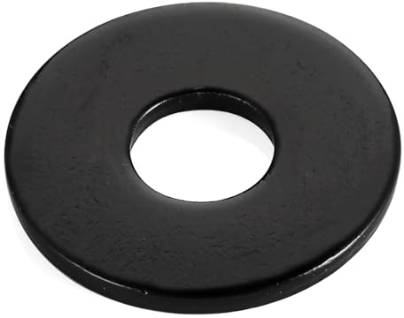 50 PCS 1/4 Stainless Flat Washers, 7/10 Outer Diameter, 18-8 (304) Stainless Steel Metal Washers for Screws and Bolts, Black Finish