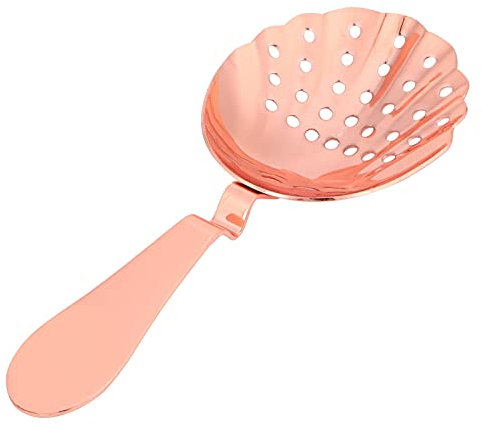 Colador Julep, Colador de Barra de Acero Inoxidable, de Cóctel, Cuchara para Bebidas en el Hogar, 7x3 Pulgadas (Oro rosa)