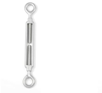 Tenditore Funi Inox AISI 316, Tenditore a Occhio-Gancio, Tensionatore Anti‑Corrosione Resistente Salsedine, Supporto Serraggio Max. 40 kg. (Occhio - Occhio, M14)