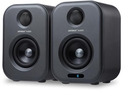 AIYIMA S400 Upgrade 2.1 Active Stereo Active Speakers 3 80W HiFi Stereo, Bluetooth 5.3, Optical, USB, RCA, Sub-out, Bluetooth Bookshelf Speaker for PC and Home Theater