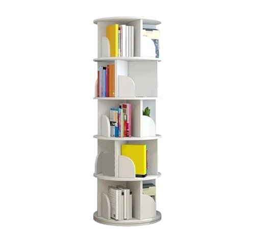 YGLEEULI Drehbares Bücherregal Um 360 Grad drehbares Bücherregal, großes Fassungsvermögen, offenes Regal, drehbares Bücherregal, einfach zu installierender, drehbarer Organizer, Bücherregal aus Holz