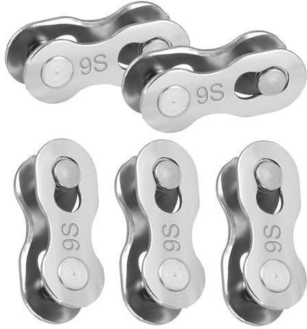 GZDAOXIA 5 Pares Conectores de Cadena de Bicicleta,EslabóN Perdido de Bicicleta,Eslabón de la Cadena de icleta,Acoplamiento RáPido Reutilizable,Eslabones de Acero,para Velocidad 9