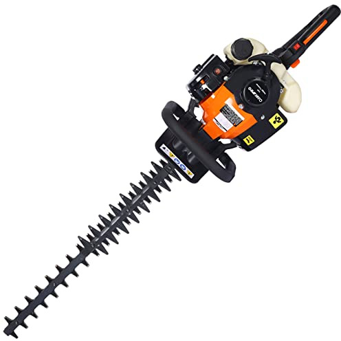 26cc 2-Cycle Gas-Powered Hedge Trimmer with 24 Double-Sided Blade - Easy Start, Low Noise, Lightweight & Ergonomic Design for Comfortable Use - Ideal for Medium to Large Sized Yards
