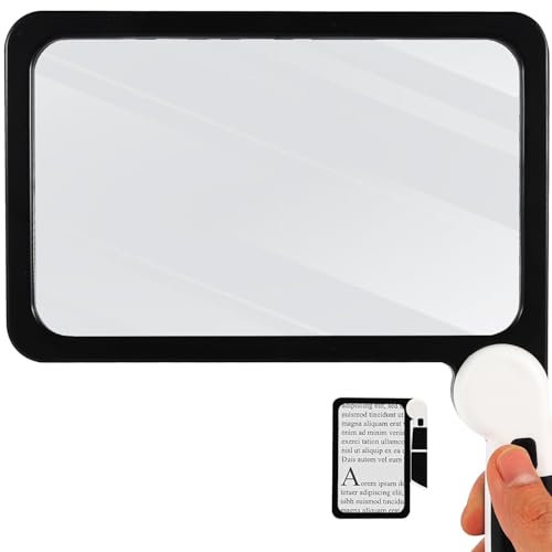 5X Magnifying Glass with Light, Lightweight Handheld Magnifier for Reading, Magnifier with 48 LED Light and Anti-Glare Lens, 3 Dimming Modes, Suitable for Seniors Reading Small Print