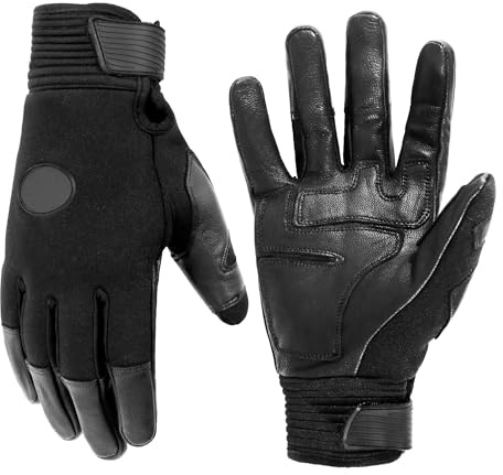 HANDLANDY Horse Riding Gloves for Men & Women, Equestrian Riding Gloves Goat Leather Equestrian Glove for Riding, Gardening, Driving, Warehouse Work(Black, Adult X-Large)