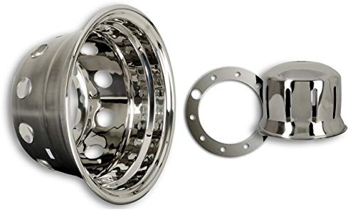 Hansen Styling Parts Tapacubos de 22,5 pulgadas con cubierta de buje, universal, apto para llantas de acero de 9 x 22,5 pulgadas (cama profunda)