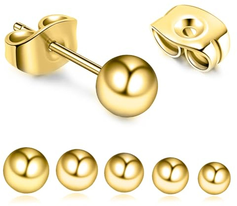 OQKAHIV 5 Paar Perlenohrringe Gold, Damen Ohrstecker, Perlenohrstecker, Perlen Ohrringe, Ohrringe Set für Damen
