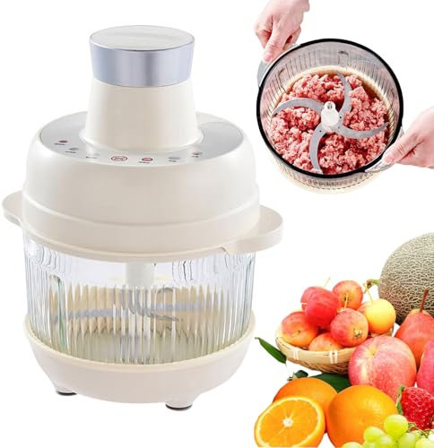 PPLDABNK 500W Electric Meat Grinder-3 Speed Setting + Base Anti-slip Pad, 5L Large-capacity Food Chopper, Intelligent Touch Chopper/Easy to Clean, for Meat, Vegetables And Fruits,5L