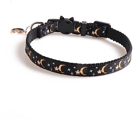 VANZACK 2stücke Katzenhalsband Mit Mond-anhänger Verstellbarer Nylon-Halskette Geeignet Für Kätzchen Und Katzen Sicher Und Komfortabel Zu Tragen
