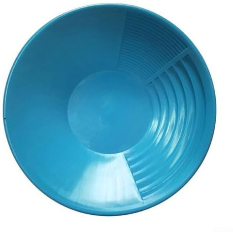 Effizientes Design des 38 cm großen Kunststoffbeckens hilft bei der schnellen Rückgewinnung von Edelmetallen im Freien (blau)