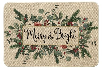 Artoid Mode Blätter Blumen Weihnachten Fußmatte, Saisonale Xmas Merry Bright Dekoration Küche Teppich Bodenmatte für Innen Außen Dekor 40x60 cm