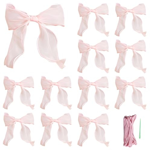 Satinband Schleifen Rosa Satinschleife Deko Satin Band Girlande Deko Girlande Schleife zum Basteln Dekorative Schleife für DIY Handwerk Hochzeit Geburtstagsparty Geschenkverpackung