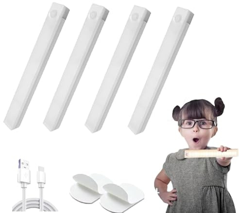 WANWEN Lampes LED magnétiques rechargeables à capteur intelligent, éclairage d'intérieur à détecteur de mouvement, éclairage de placard sans fil pour cuisine, escaliers et penderie (30cm*white)