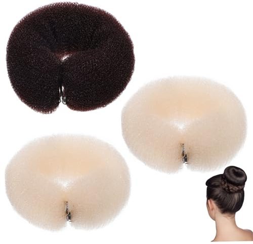Mipcase 3pièces Lot de Bigoudis Flexible Nylon pour Chignon et Queue de Cheval Accessoires de Coiffure DIY